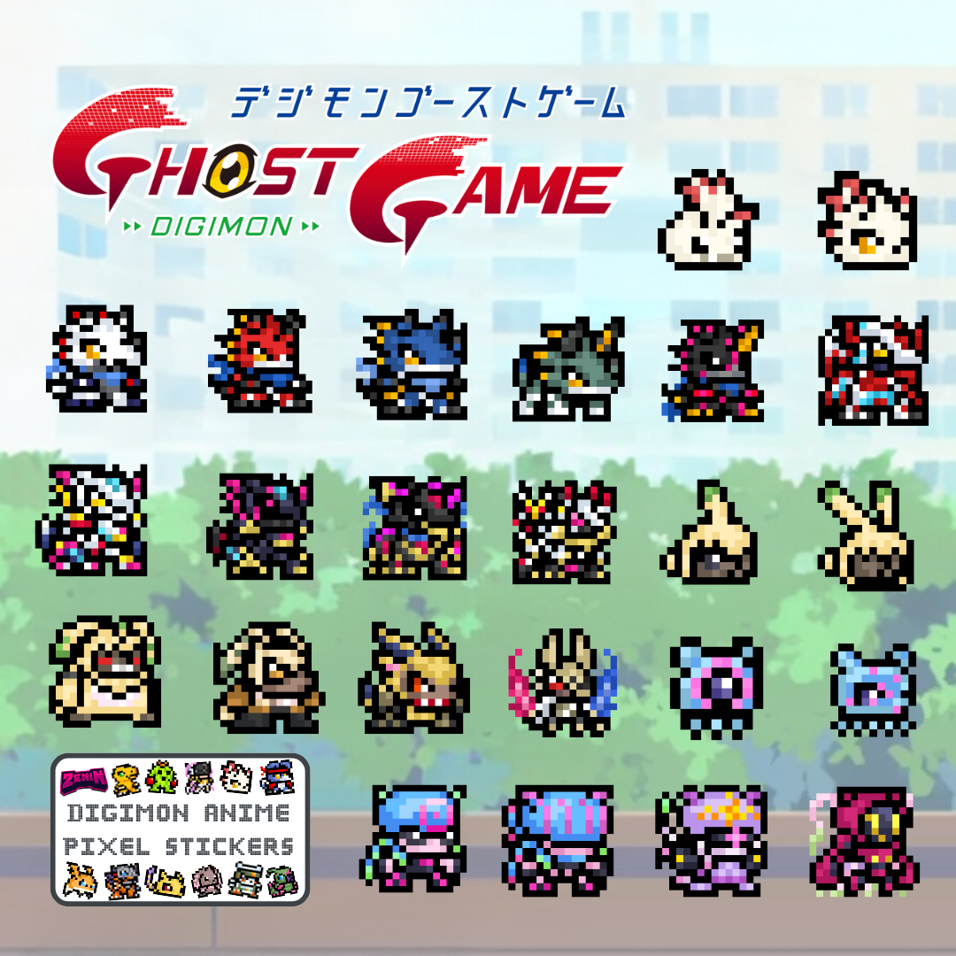 ZeninTCG - Fan-made- Digimon Anime Pixel Stickers [INSTOCK]